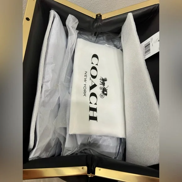 NWT Coach Large Frame Kisslock Bag Black - Picture 6 of 8